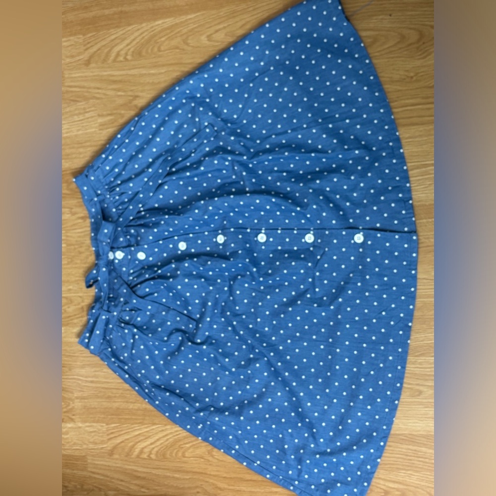 ModCloth Blue & White Polka Dot Skirt with Pockets – Size M - Picture 2 of 7